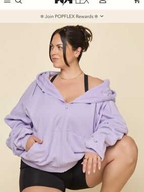 NWT (in bag!) POPFLEX Digital Lavender Lavender Zip-Up Hoodie